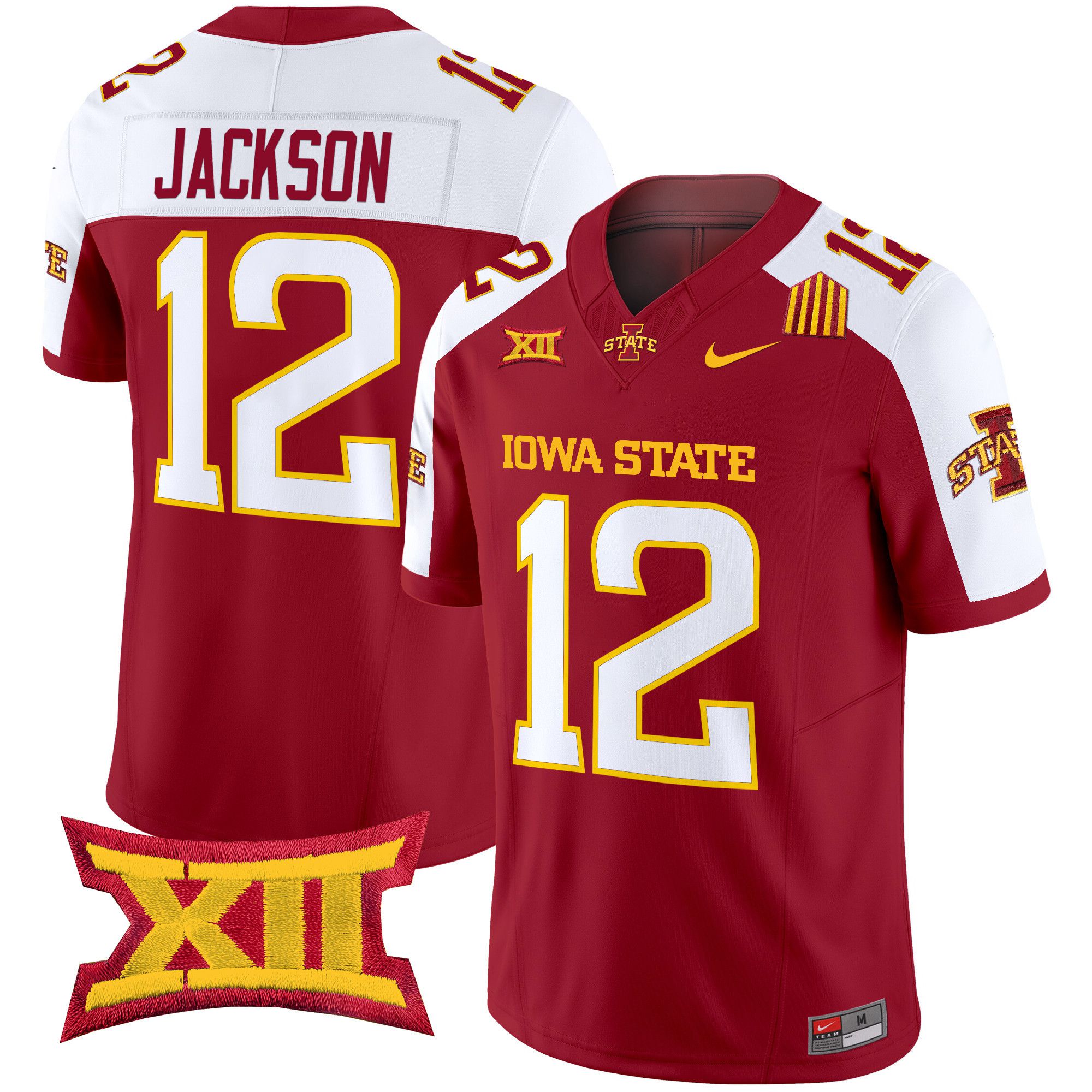 Men Iowa State Cyclones #12 Jackson Red Nike 2024 Vapor Limited NCAA Jersey